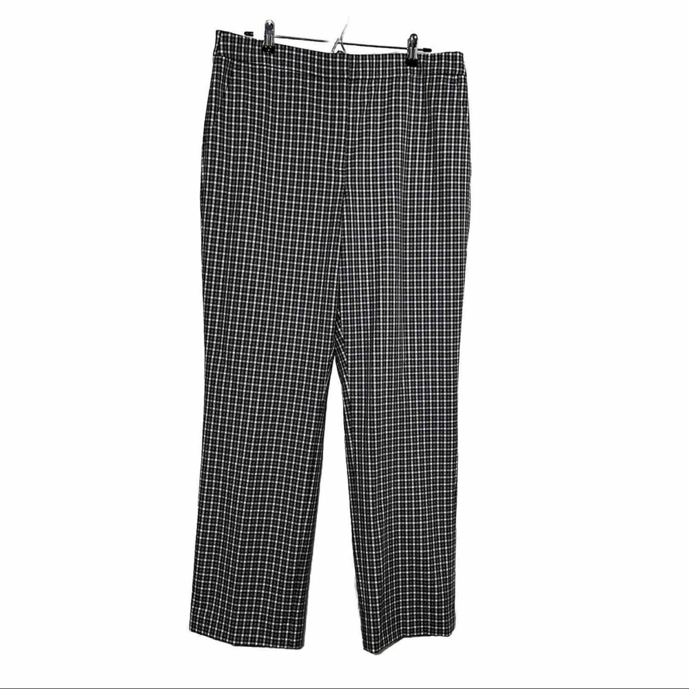 J. Crew Straight-leg Pant Plaid Elastic Waist in Black & White Size 16T Lined - Picture 3 of 14